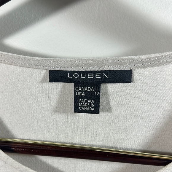 Louben Cream Tank Top with Scoop Neck and Relaxed Fit Size 10 - Picture 3 of 6